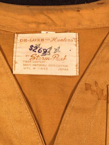 Vtg 70's Storm-Pruf Canvas Duck Hunting Bird Game Shooting Vest Sz L Game Pouch - Picture 2 of 4