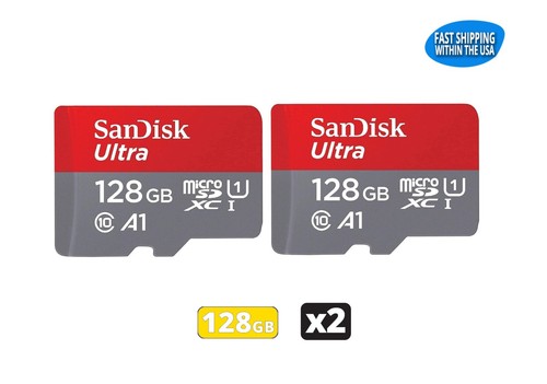 Sandisk Ultra 128GB MicroSD Memory Card Steam Deck Nintendo Switch 3DSXL(2 PacK) - Picture 1 of 2