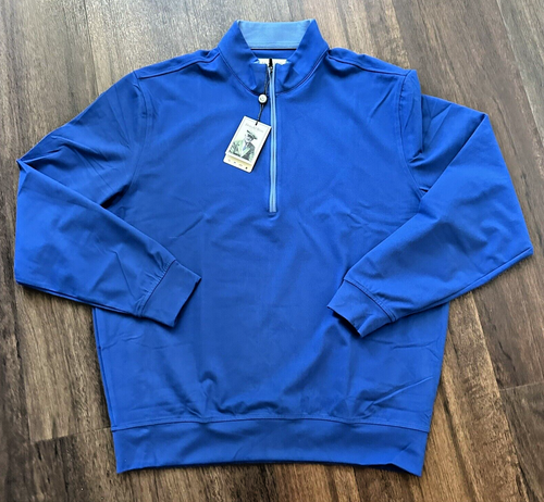 Donald Ross NWT Men's Medium TYR Solid Fleece Quarter Zip Pullover Navy Blue NWT - Picture 3 of 15