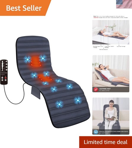 Full Body Heated Massage Mat Plush Cover Vibrating 10 Motors Auto Shut