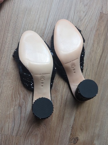 Loeffler Randall Penny Knot Black Sequin Slip On Mule Sandals Womens 10 - Picture 13 of 13