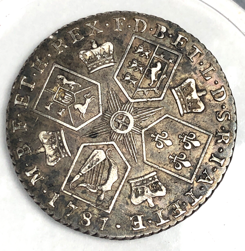 1787 George III Shilling ( silver ) VERY Nice - Picture 3 of 4