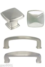 Satin nickel  Square Kitchen Cabinet Drawer Knobs and Pulls 3" Brushed nickel