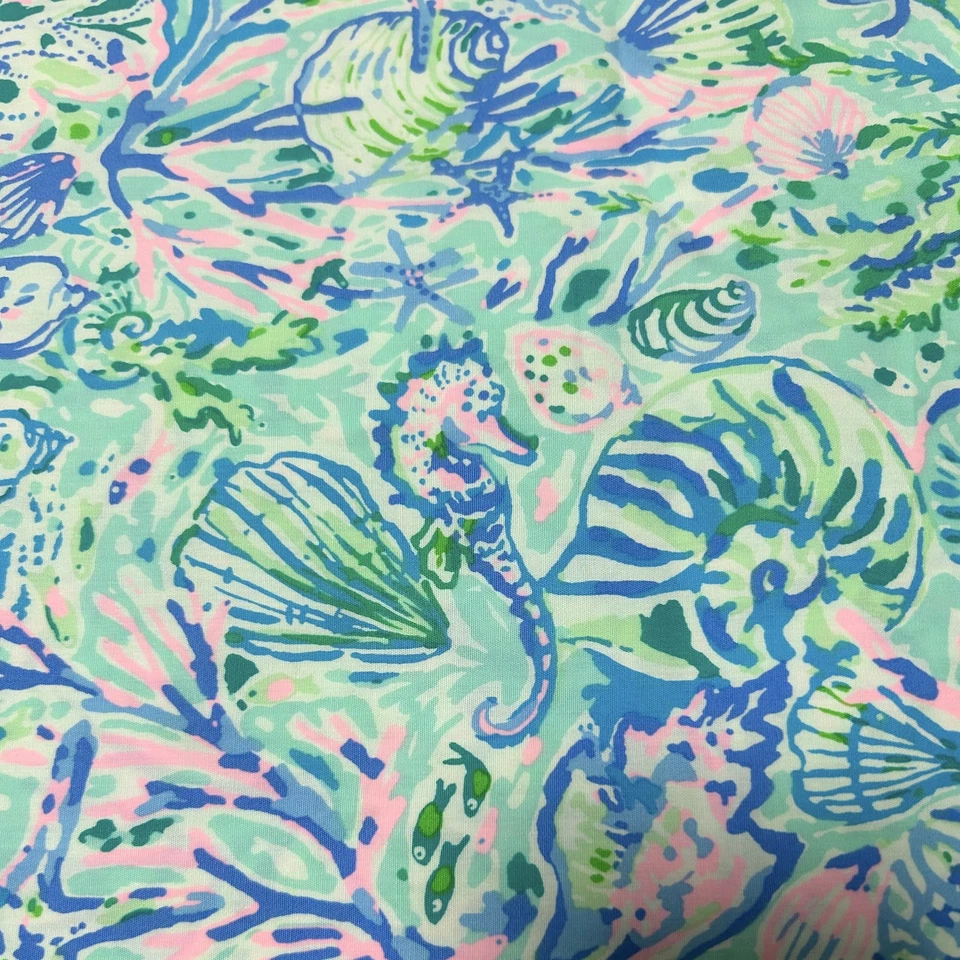 Tela de popelina de algodón Lilly Pulitzer Surf Blue Soleil It On Me 36" X 57" Foto 4 de 4