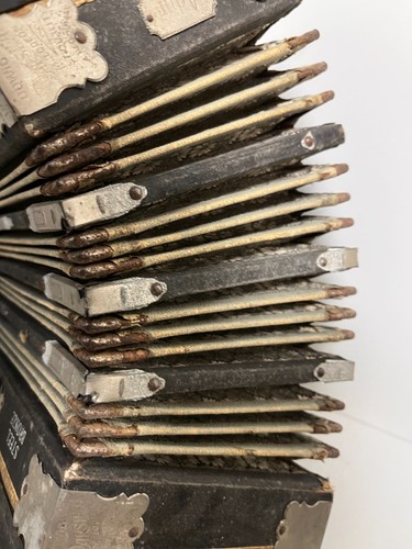 Vintage Parsifal Melodeon Akkordeon Germany, Stahl Bronze Blätter, funktionstüchtig, wie besehen - Bild 5 von 17