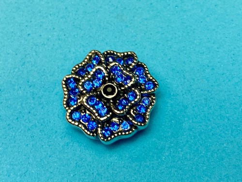 Blue Rhinestone Cutout Flower Shaped 18Mm Charm For Ginger Snaps Magnolia Vine - Picture 2 of 9
