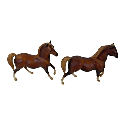 BREYER Horses 1999 Classic Arbian Stallion Sorrel Collection 7” Tall Set of 2 - Picture 23 of 24