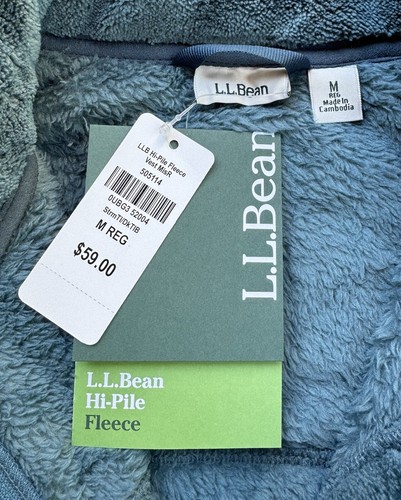 LL Bean Vest Women’s Medium Hi-Pile Fleece Full Zip Teal Outdoor New - Picture 3 of 7