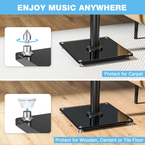 RFIVER Universal Floor Speaker Stands 28 Inch for Surround Sound - Holds Satelli - Picture 6 of 9