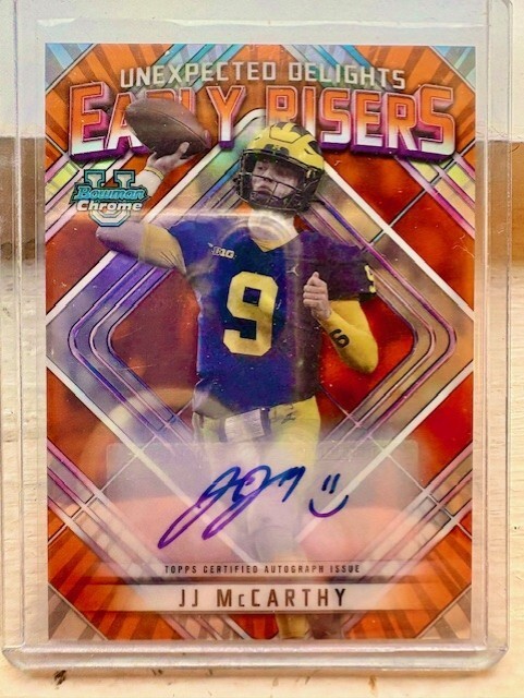 2023 Bowman U Chrome - JJ McCarthy - Early Risers Auto Orange /25 Vikings :)