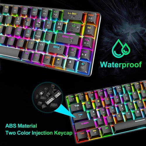 60% Wired Mechanical Gaming Keyboard Portable RGB Backlit For PC Gaming Laptop - Picture 21 of 27