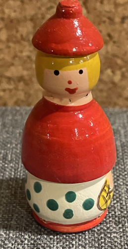 Vintage Poland Little Red Riding Hood Nesting Dolls Set Of 3 - Picture 10 of 12