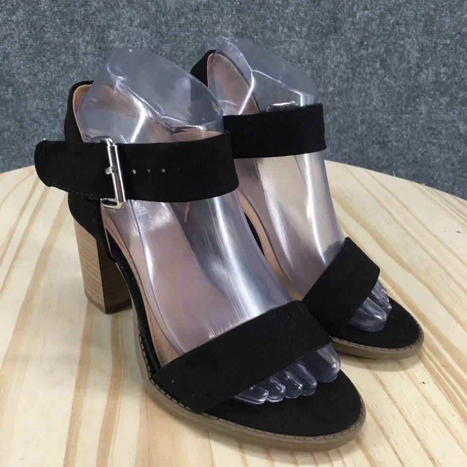 Sandalias Brash para mujer 7,5 M Storm correas al tobillo imitación cuero tacones hebilla informales Foto 3 de 4