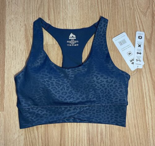 Reggiseno sportivo RBX Live Life Active Teal Wet Leopard nuovo con etichette taglia media imbottiture rimovibili - Foto 2 di 11