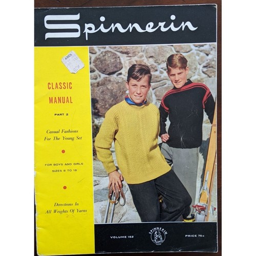 Vintage 1963 Knitting Booklet Spinnerin Classic Manual Part 2 Boys/Girls 8 to 18 - Picture 1 of 2