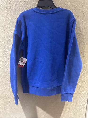 Reebok Boy's Athletic Fleece Crewneck XL14-16Cobalt Blue Pullover Sweatshirt NWT - Picture 12 of 12