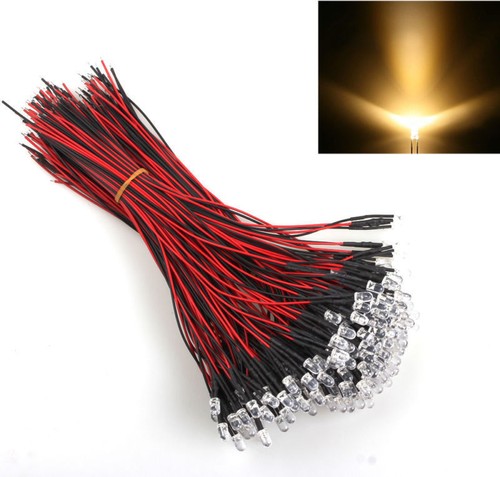 Bombilla LED PRE CABLEADA 3mm Luz LED 5MM 20CM Multicolor Lámpara Luz 12V Ultra Brillante - Imagen 10 de 22