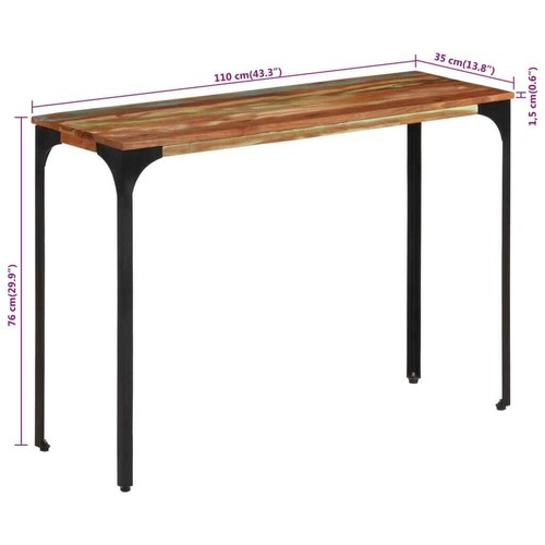 Solid Wood Reclaimed Console Table Hallway Entry Wooden Desk Display Shelf - Picture 9 of 10