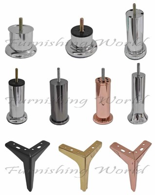 4 x quality Metal LEGS // FEET for uk FURNITURE sofas stools table bed,drawers