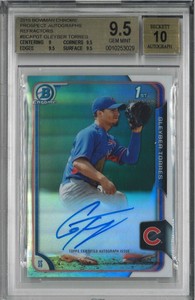 BGS-9-5-AUTO-10-GLEYBER-TORRES-2015-BOWMAN-CHROME-REFRACTOR-499-RC-GEM-MINT