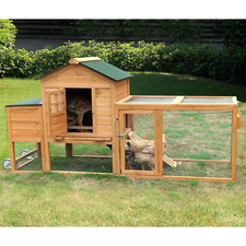 80'' Chicken Coop with Wheels Nesting Box,Mobile Chicken House for 2-4 Chickens