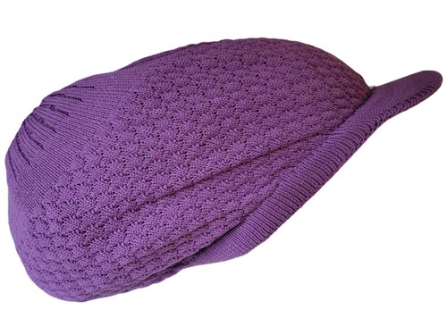 L/XL Dreadlocks Rasta Hair Net Hat Big Purple Stripe Jamaica Tam long Dreads Ras - Picture 2 of 4