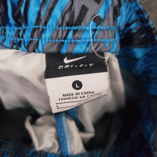 NIKE DRI FIT shorts youth LARGE abstract AOP draw strings swoosh logo - Picture 6 of 8