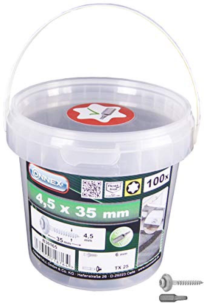 CON:P B30165 - Set di 100 viti Spengler Torx con rondella a tenuta e punta in ac