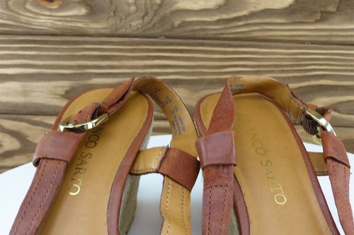 Franco Sarto Women Sz 8 M Brown Wedge Leather Shoes Crispin - Picture 3 of 8