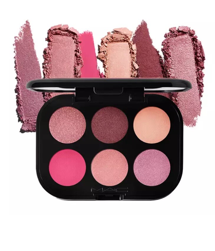 MAC Connect In Color Colour Eye Shadow Palette X 6 Rose Lens NEW