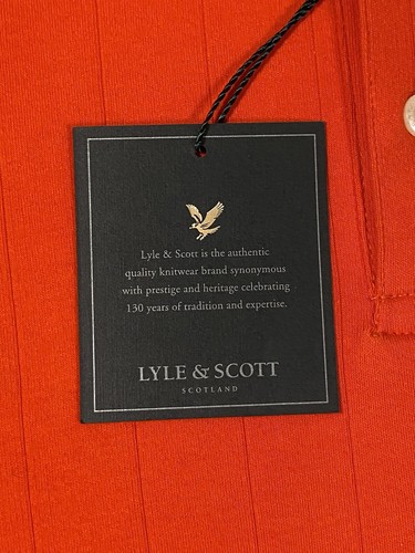 Lyle & Scott Navy Tipped Orange Polo Shirt Golf gekämmte Baumwolle Herren Gr. XL S/S - Bild 5 von 12