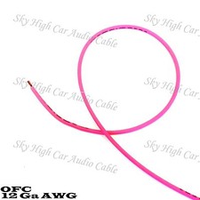 OFC 100 ft 12 Ga AWG Copper Primary Remote Wire PINK Sky High Car Audio Lead