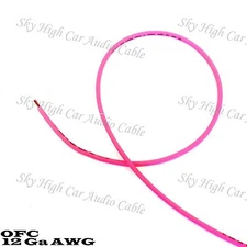 OFC 100 ft 12 Ga AWG Copper Primary Remote Wire PINK Sky High Car Audio Lead 