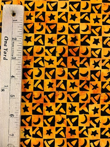 Midnight Magic Pumpkin Checkerboard - Banyan Batiks Fabric for Northcott - Picture 2 of 3