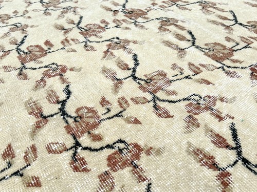 ART DECO RARE DESIGN HANDMADE WOOL VINTAGE RUG, 5x9 LIVING ROOM BEDROOM AREA RUG - Picture 11 of 12