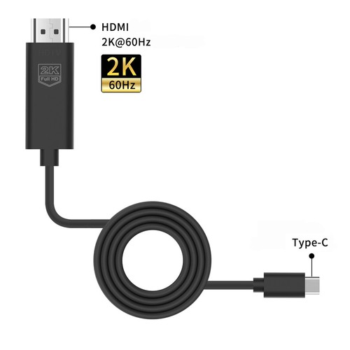 6ft USB C Type-C to HDMI Cable 2K 60Hz Compatible with Macbook Tablet Smartphone - Zdjęcie 3 z 9