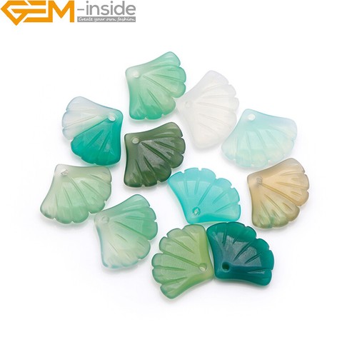 Natural Crystal Carved Leaf Leaves Sandstone Jewelry Making 15” 8x11mm 33Pcs - Picture 127 of 129