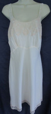 Vintage 60s Lady Lynne Full Dress Slip Lace Beige Nylon Rayon Dacron Blend 38
