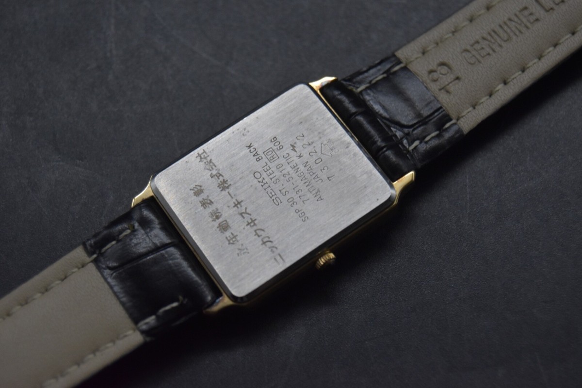 【稼働品】SEIKO セイコー DOLCE ドルチェ 7731-5210腕時計 SEIKO Dolce 7731-5210 Gold Quartz Tank Men's Watch Vintage