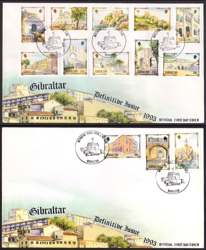 GIBRALTAR - 1993 DEFINITIVE ISSUE - SET OF 2 FDC - Picture 1 of 4