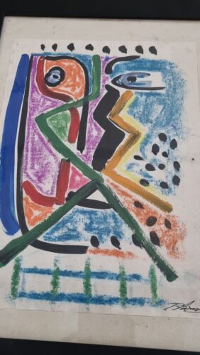 Painting oil modern abstract. Framed peinture huile encadrée moderne abstrait - Photo 8 sur 11