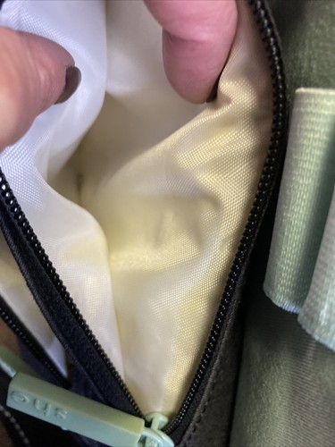 Sherpani Zooma grau schwarz Umhängetasche Tasche Geldbörse neuwertig grün Akzente Canvas - Bild 10 von 11