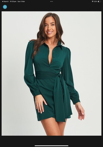 BWDLR Kay mini dress in Emerald from The Iconic, brand new with tags, Size 6 - Picture 6 of 14