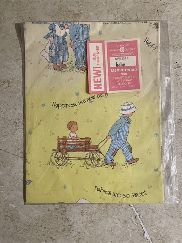 Vintage American Greetings Baby Geschenkpapier 8,33 Quadratfuß - Bild 6 von 6