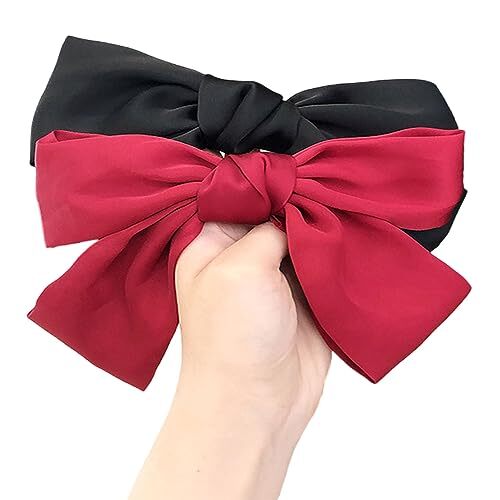 Bow Hair Clips Spring Hair Clip 1 Pack Barrettes Large Big Oversized Knot Black - Picture 5 of 7