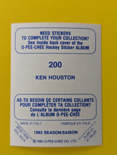 1983-84 O-Pee-Chee HNL Hockey Stickers...OPC U-Pick.. 166 to 330 - Picture 71 of 343