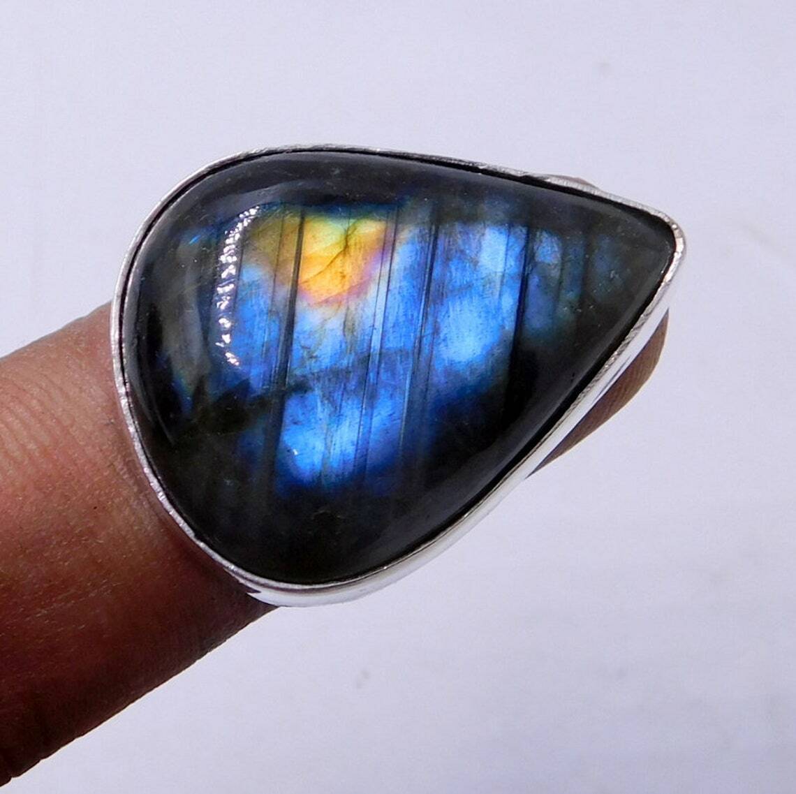 PRY Monolith Ring【BLACK LABRADORITE】 Black Labradorite Gemstone 925 Sterling Silver Handmade Ring All