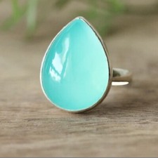 Aqua Chalcedony Ring 925 Sterling Silver Ring Beautiful Ring Wedding Ring VS-188