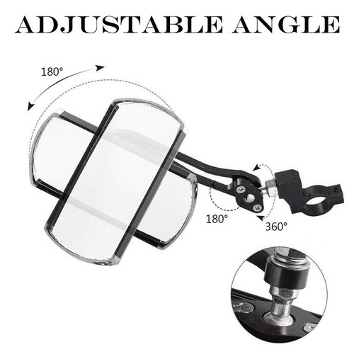 Pair 2 Bicycle Bike Cycling Handlebar Rear View Rearview Mirror Rectangle Back - Picture 2 of 11
