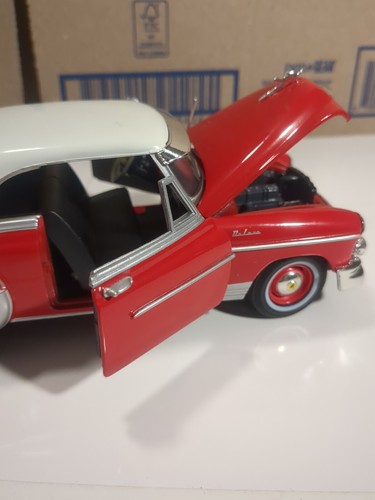 1950 Red Chevrolet Bel Air With White Top Diecast 1:24 Scale Model Loose No Box  - Picture 6 of 15